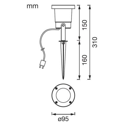 Ledvance - LED Zunanja svetilka ENDURA HYBRID NAUT SPIKE LED/2W/12V IP44