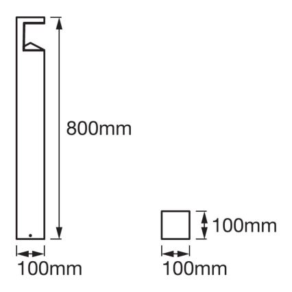 Ledvance - LED Zunanja svetilka PYRAMID 1xLED/9W/230V IP44 80 cm