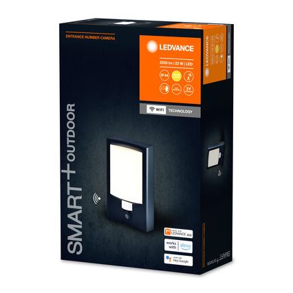 Ledvance - LED Zatemnitven zunanja senzorska stenska svetilka in kamera SMART+ LED/22W/230V IP44 Wi-Fi
