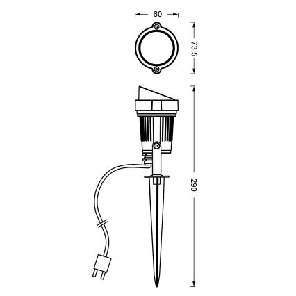 Ledvance - LED Zunanja svetilka ENDURA HYBRID SPOT SPIKE LED/1W/12V IP44