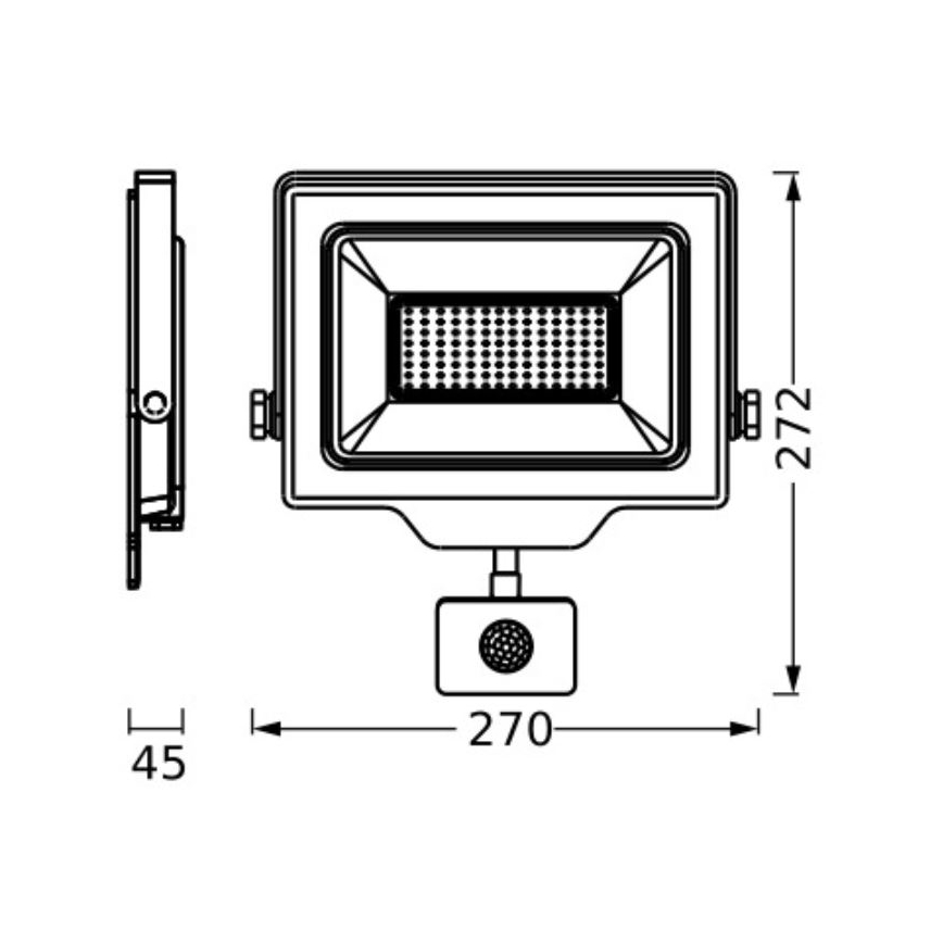 Ledvance - LED Zunanji stenski reflektor s senzorjem FLOODLIGHT ESSENTIAL LED/100W/230V IP65
