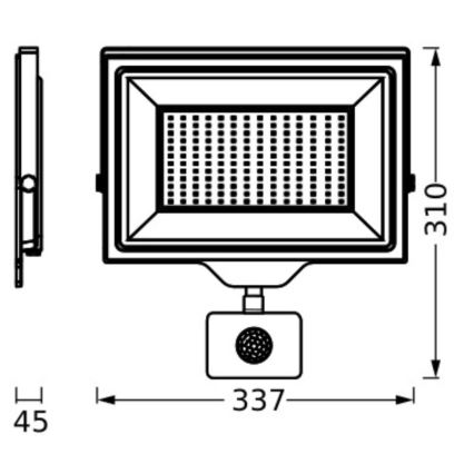 Ledvance - LED Zunanji stenski reflektor s senzorjem FLOODLIGHT ESSENTIAL LED/150W/230V IP65