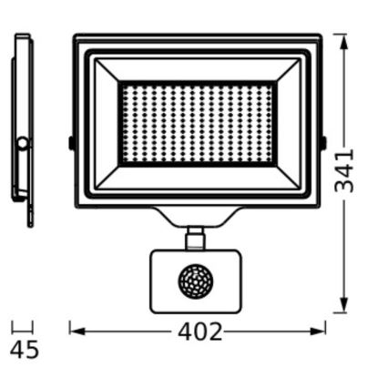 Ledvance - LED Zunanji stenski reflektor s senzorjem FLOODLIGHT ESSENTIAL LED/200W/230V IP65