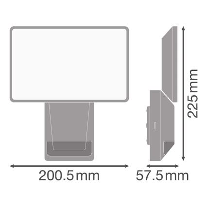 Ledvance - LED Zunanji stenski reflektor s senzojem FLOOD LED/27W/230V IP55