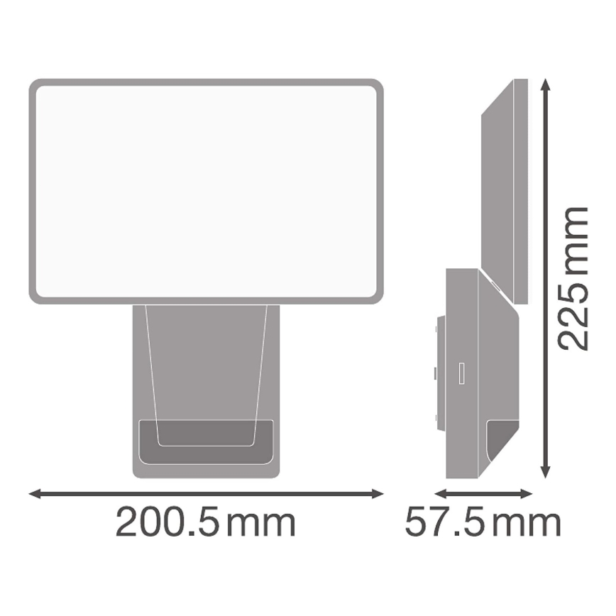 Ledvance - LED Zunanji stenski reflektor s senzojem FLOOD LED/27W/230V IP55