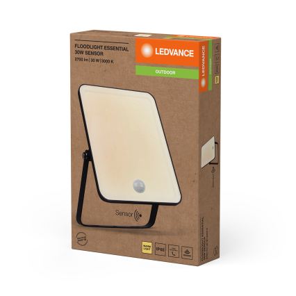 Ledvance - LED zunanji stenski reflektor s senzorjem gibanja in senzorjem za temo FLOODLIGHT LED/30W/230V IP65