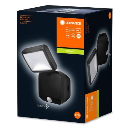 Ledvance - LED Zunanji stenski reflektor s senzorjem SPOTLIGHT LED/4W/4xD IP54