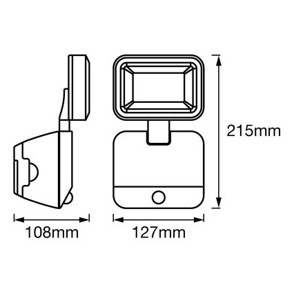 Ledvance - LED Zunanji stenski reflektor s senzorjem SPOTLIGHT LED/4W/4xD IP54