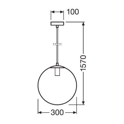 Ledvance - Lestenec na vrvici BUBBLE 1xE27/40W/230V d. 30 cm