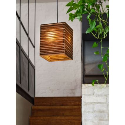 Ledvance - Lestenec na vrvici DECOR CARDBOARD 1xE27/15W/230V 25x25 cm