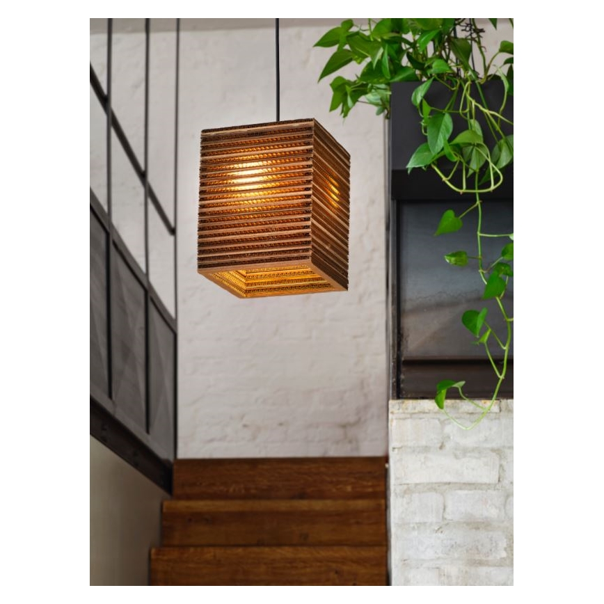 Ledvance - Lestenec na vrvici DECOR CARDBOARD 1xE27/15W/230V 25x25 cm