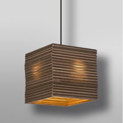 Ledvance - Lestenec na vrvici DECOR CARDBOARD 1xE27/15W/230V 25x25 cm