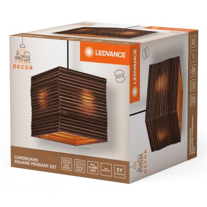 Ledvance - Lestenec na vrvici DECOR CARDBOARD 1xE27/15W/230V 25x25 cm