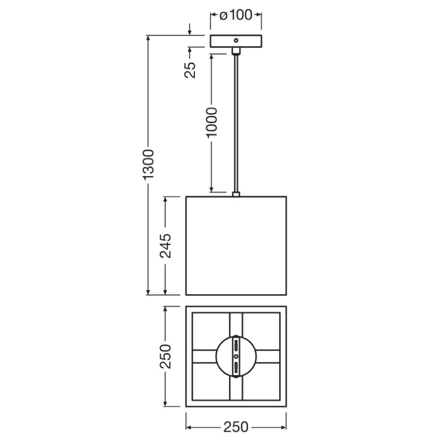 Ledvance - Lestenec na vrvici DECOR CARDBOARD 1xE27/15W/230V 25x25 cm