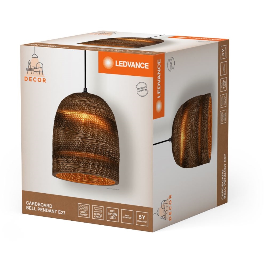 Ledvance - Lestenec na vrvici DECOR CARDBOARD 1xE27/15W/230V pr. 25 cm