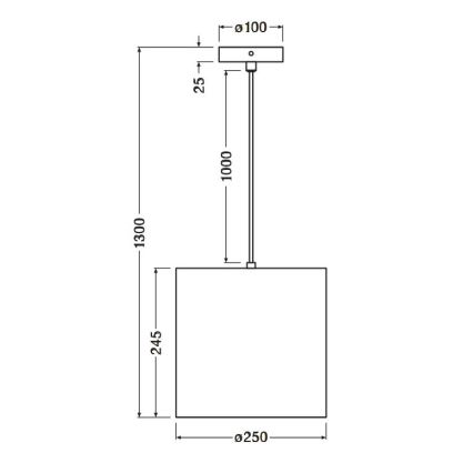Ledvance - Lestenec na vrvici DECOR CARDBOARD 1xE27/15W/230V pr. 25 cm