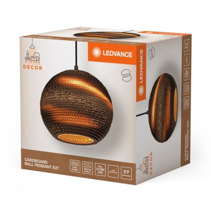 Ledvance - Lestenec na vrvici DECOR CARDBOARD 1xE27/15W/230V pr. 26 cm