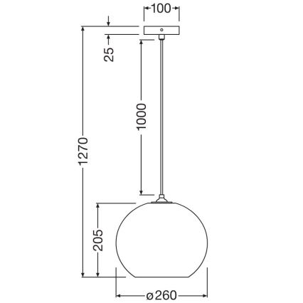 Ledvance - Lestenec na vrvici DECOR CARDBOARD 1xE27/15W/230V pr. 26 cm