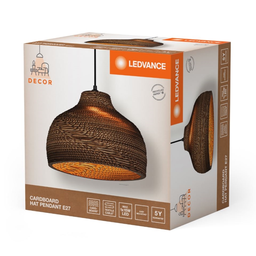 Ledvance - Lestenec na vrvici DECOR CARDBOARD 1xE27/15W/230V pr. 36 cm
