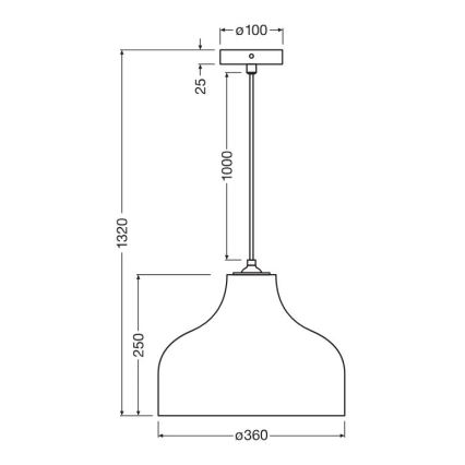 Ledvance - Lestenec na vrvici DECOR CARDBOARD 1xE27/15W/230V pr. 36 cm