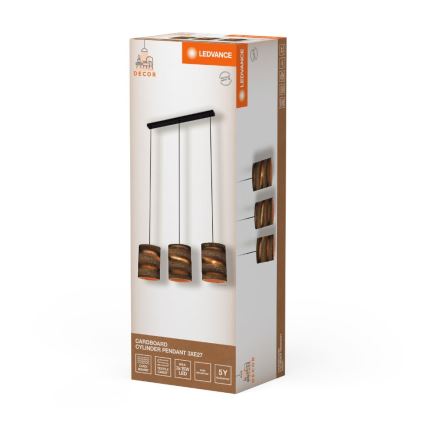 Ledvance - Lestenec na vrvici DECOR CARDBOARD 3xE27/15W/230V