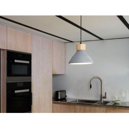 Ledvance - Lestenec na vrvici DECOR CONCRETE 1xE27/15W/230V pr. 22 cm beton siva