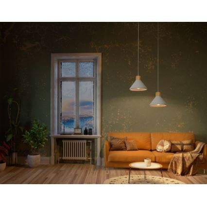 Ledvance - Lestenec na vrvici DECOR CONCRETE 1xE27/15W/230V pr. 22 cm beton siva
