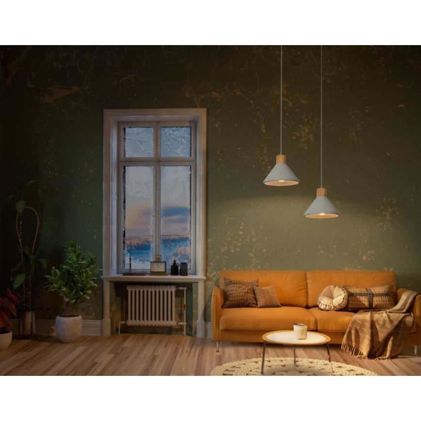 Ledvance - Lestenec na vrvici DECOR CONCRETE 1xE27/15W/230V pr. 22 cm beton siva