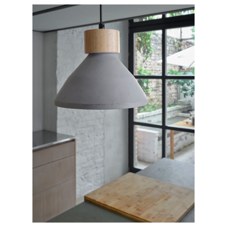 Ledvance - Lestenec na vrvici DECOR CONCRETE 1xE27/15W/230V pr. 22 cm beton siva