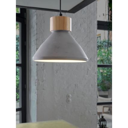 Ledvance - Lestenec na vrvici DECOR CONCRETE 1xE27/15W/230V pr. 22 cm beton siva
