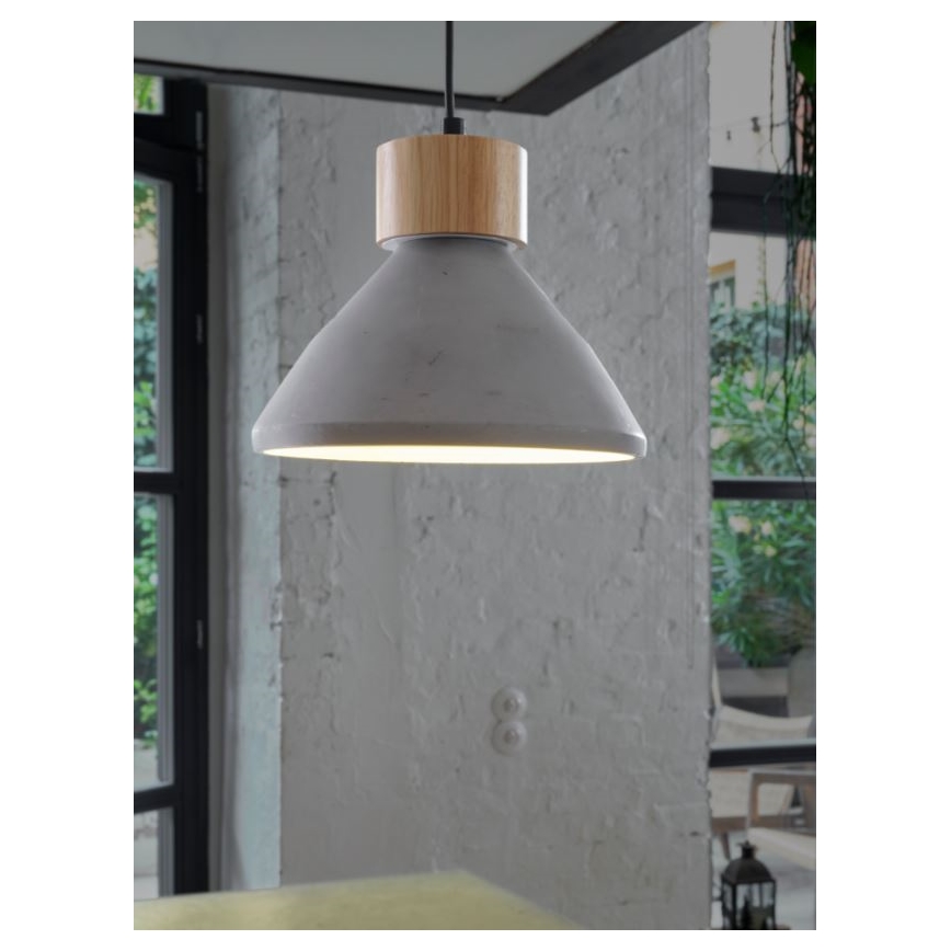 Ledvance - Lestenec na vrvici DECOR CONCRETE 1xE27/15W/230V pr. 22 cm beton siva