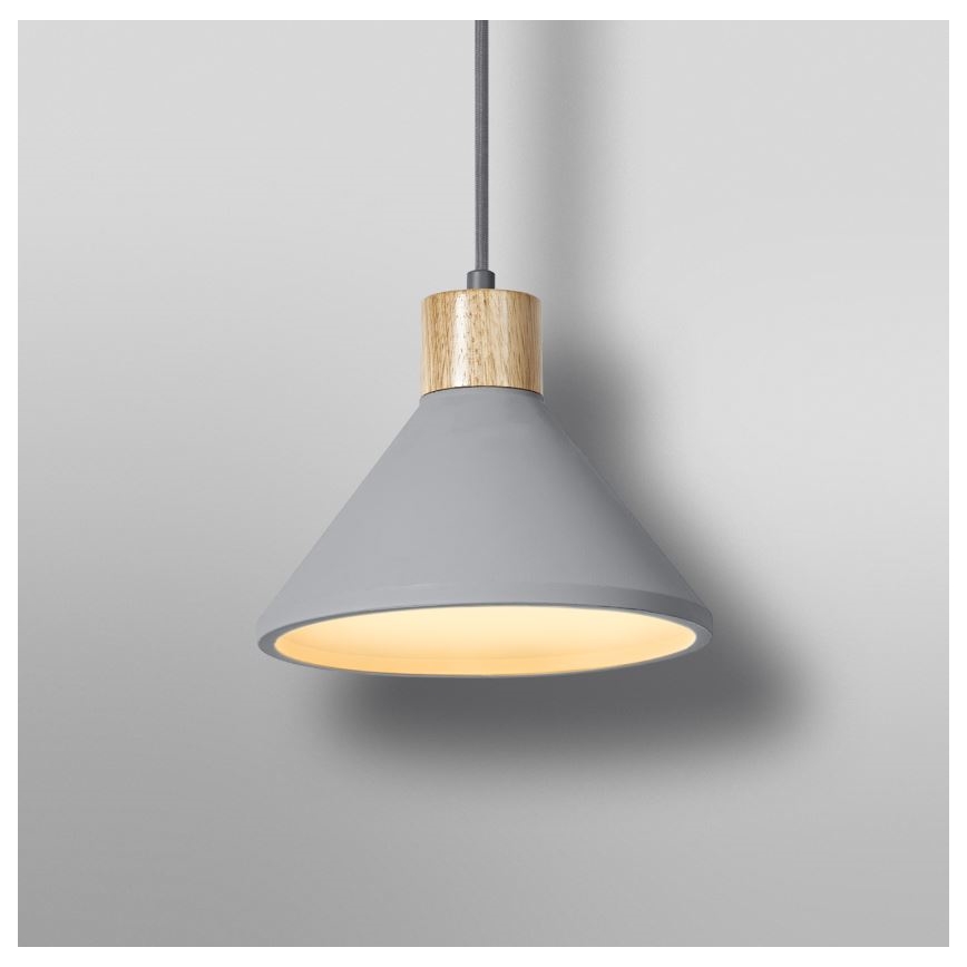 Ledvance - Lestenec na vrvici DECOR CONCRETE 1xE27/15W/230V pr. 22 cm beton siva