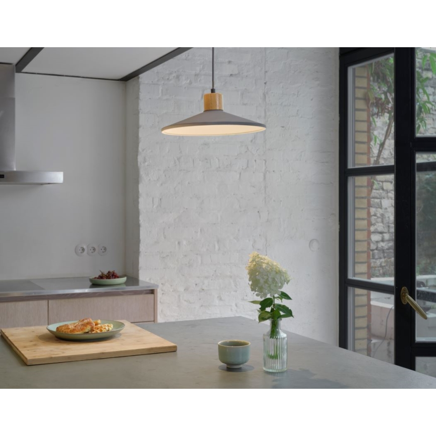 Ledvance - Lestenec na vrvici DECOR CONCRETE 1xE27/15W/230V pr. 32 cm beton siva