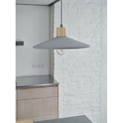 Ledvance - Lestenec na vrvici DECOR CONCRETE 1xE27/15W/230V pr. 32 cm beton siva