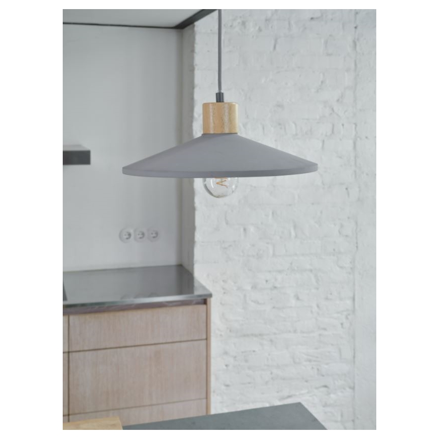 Ledvance - Lestenec na vrvici DECOR CONCRETE 1xE27/15W/230V pr. 32 cm beton siva