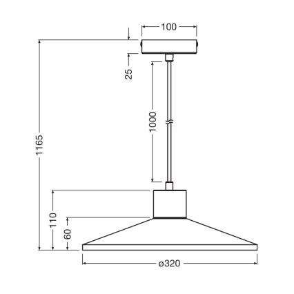Ledvance - Lestenec na vrvici DECOR CONCRETE 1xE27/15W/230V pr. 32 cm beton siva