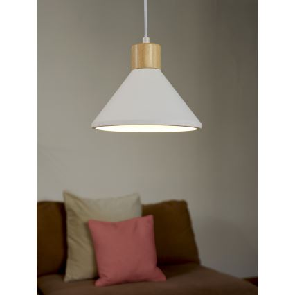Ledvance - Lestenec na vrvici DECOR PLASTER 1xE27/25W/230V pr. 22 cm mavec bela