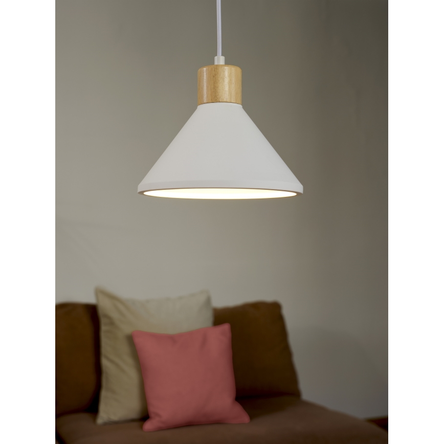 Ledvance - Lestenec na vrvici DECOR PLASTER 1xE27/25W/230V pr. 22 cm mavec bela