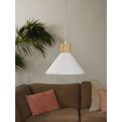 Ledvance - Lestenec na vrvici DECOR PLASTER 1xE27/25W/230V pr. 22 cm mavec bela