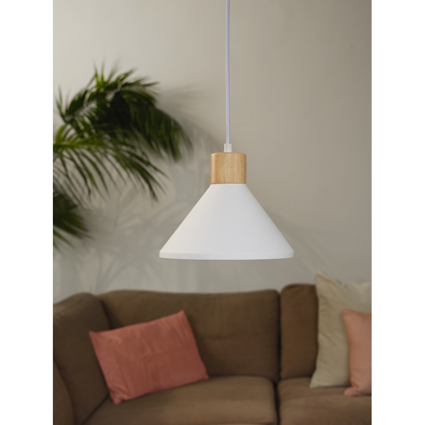 Ledvance - Lestenec na vrvici DECOR PLASTER 1xE27/25W/230V pr. 22 cm mavec bela
