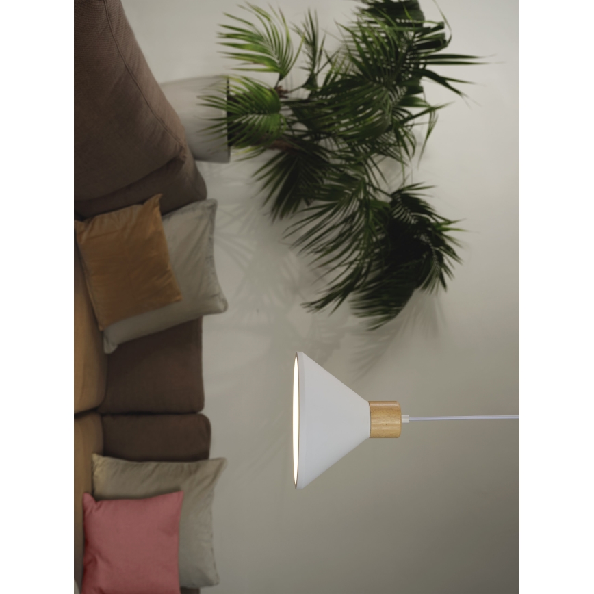 Ledvance - Lestenec na vrvici DECOR PLASTER 1xE27/25W/230V pr. 22 cm mavec bela