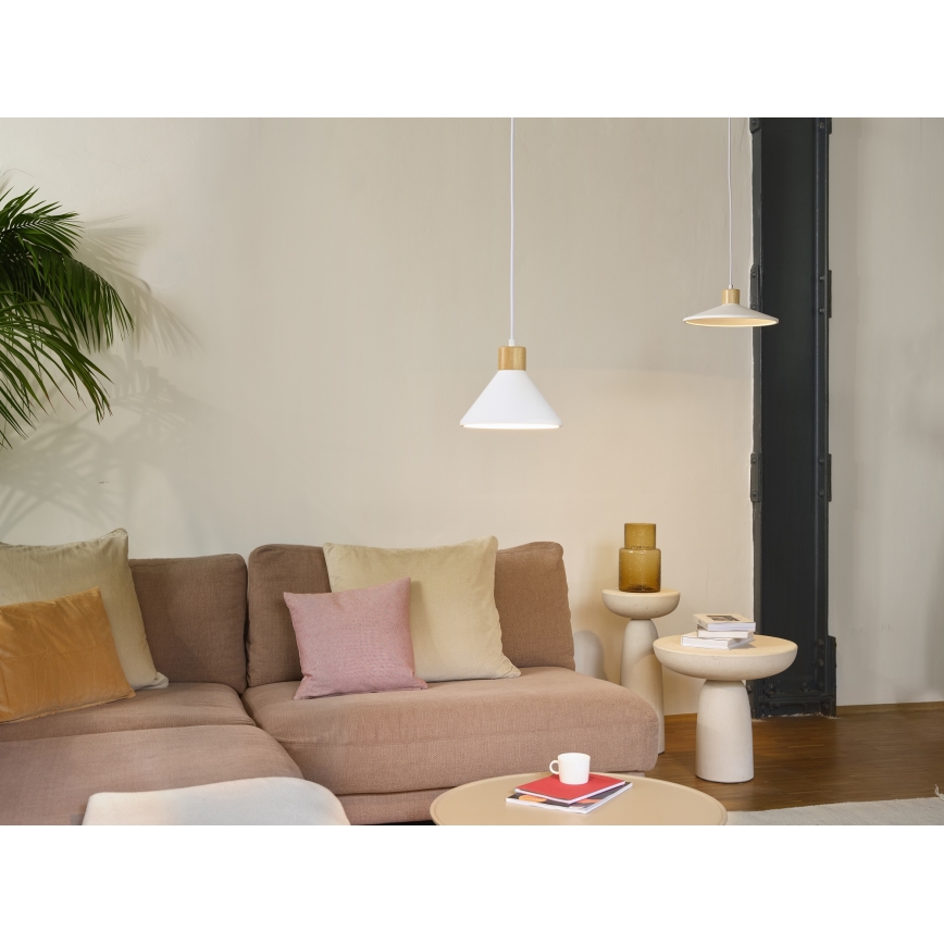 Ledvance - Lestenec na vrvici DECOR PLASTER 1xE27/25W/230V pr. 22 cm mavec bela