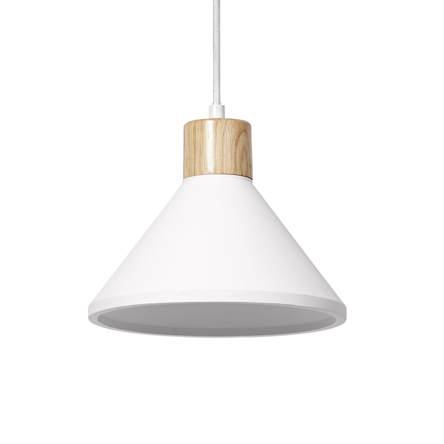 Ledvance - Lestenec na vrvici DECOR PLASTER 1xE27/25W/230V pr. 22 cm mavec bela