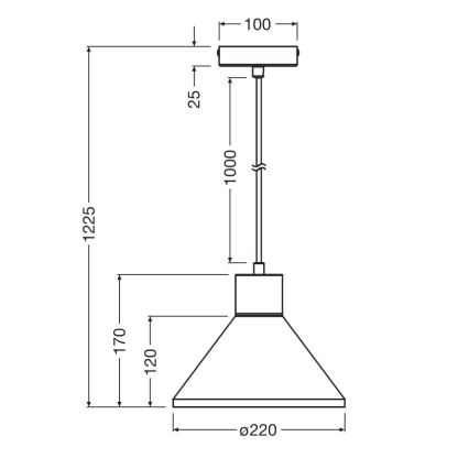 Ledvance - Lestenec na vrvici DECOR PLASTER 1xE27/25W/230V pr. 22 cm mavec bela