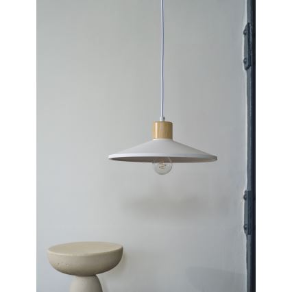 Ledvance - Lestenec na vrvici DECOR PLASTER 1xE27/25W/230V pr. 32 cm mavec bela