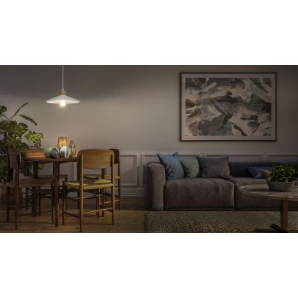 Ledvance - Lestenec na vrvici DECOR PLASTER 1xE27/25W/230V pr. 32 cm mavec bela
