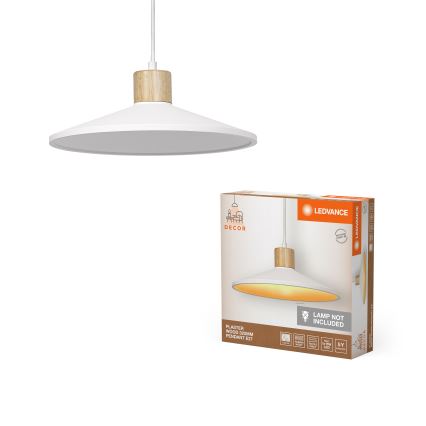 Ledvance - Lestenec na vrvici DECOR PLASTER 1xE27/25W/230V pr. 32 cm mavec bela