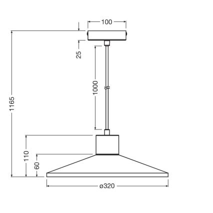 Ledvance - Lestenec na vrvici DECOR PLASTER 1xE27/25W/230V pr. 32 cm mavec bela