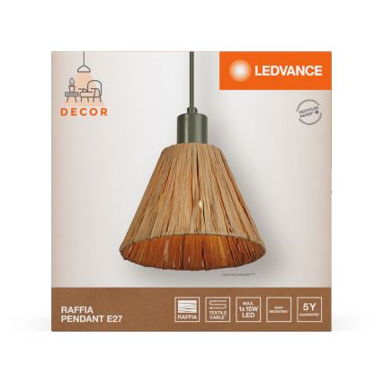 Ledvance - Lestenec na vrvici DECOR RAFFIA 1xE27/15W/230V