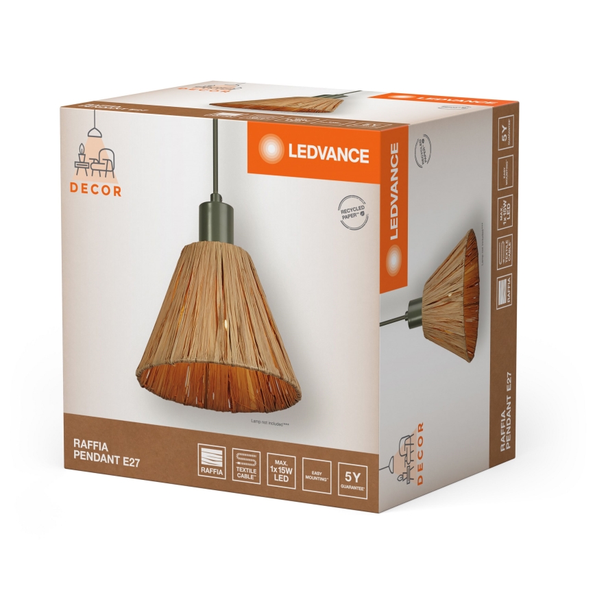 Ledvance - Lestenec na vrvici DECOR RAFFIA 1xE27/15W/230V